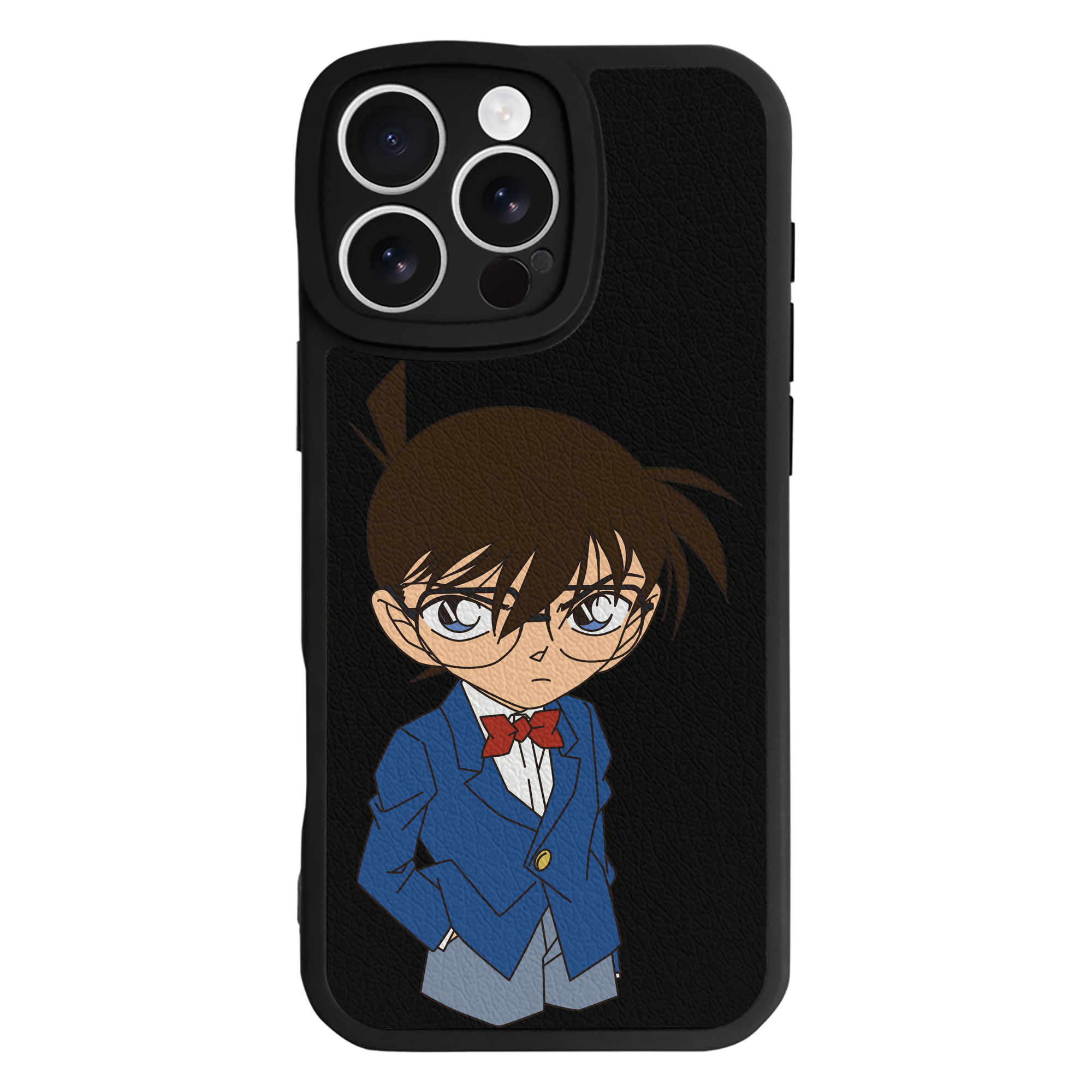 （画像用） 名探偵コナン 江戸川 コナン Detective Conan Conan Edogawa 【iPhone 16シリーズ対応】シリコンスマホケース（レザー調） 材質：シリコン